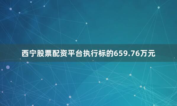 西宁股票配资平台执行标的659.76万元